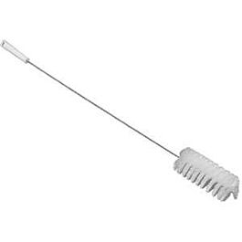Vikan Valve Brush with 3' Flex Handle, Soft Bristles, 36-1/4" Long, White - 1 Ea