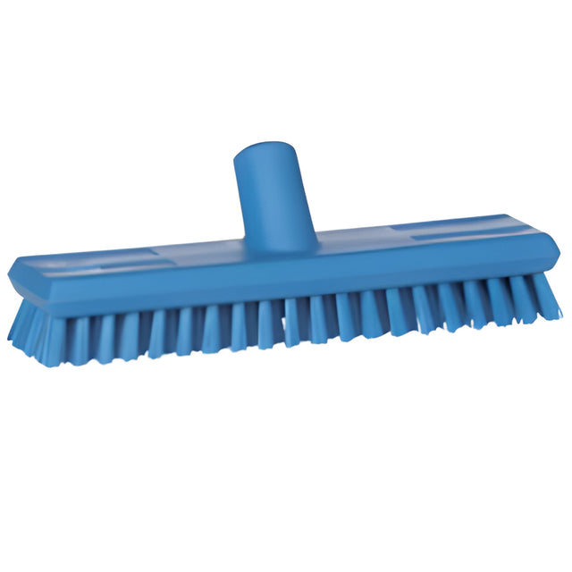 Vikan Water-Fed Deck Scrub Brush, X-Coarse Bristles, 10-3/4", Polyester, Blue- 1 Ea