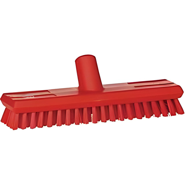 Vikan Water-Fed Deck Scrub Brush, X-Coarse Bristles, 10-3/4", Polyester, Red – 1 Ea