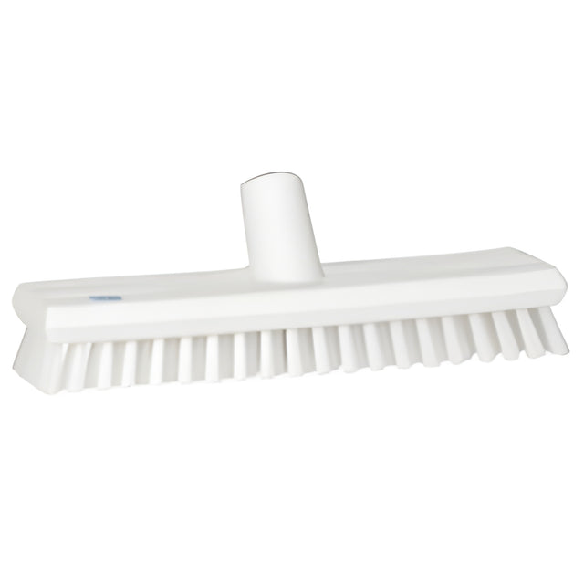 Vikan Water-Fed Deck Scrub Brush, X-Coarse Bristles, 10-3/4", Polyester, White – 1 Ea
