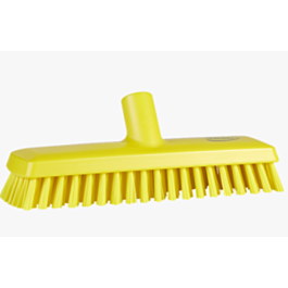 Vikan Waterfed Brush, Medium Bristles, 11" Long, Yellow - 1 Ea