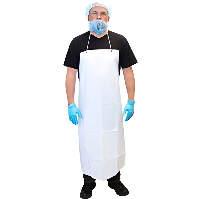 Vinyl Aprons, 6 mil, White – 12/Bag
