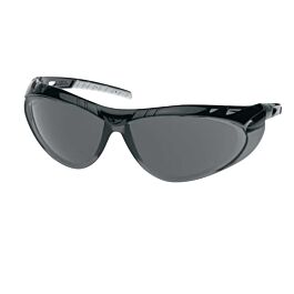 Vortex Safety Glasses, Black/Silver Frame, Grey Lens- Sold by Box of 12 Pairs