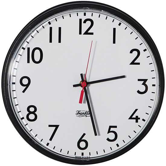 Wall Clock, Battery Operated, 14"- 1 Ea