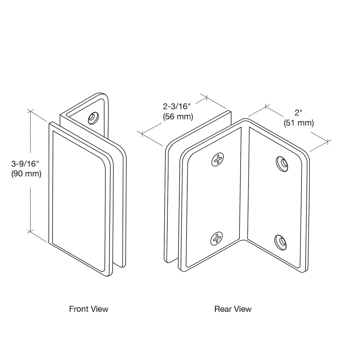 CRL Polished Brass Pinnacle and Prima Series Wall Mount Bracket