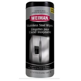 Weiman Stainless Steel Wipes 7" x 8" Wipes -30 Wipes/Packs x 4 Packs/Case