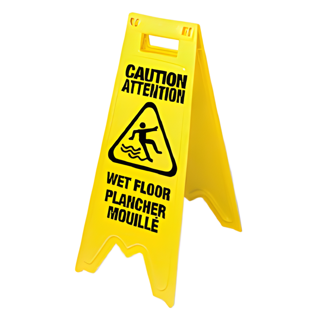 Wet Floor Sign "Caution Wet Floor" English /French, 28"