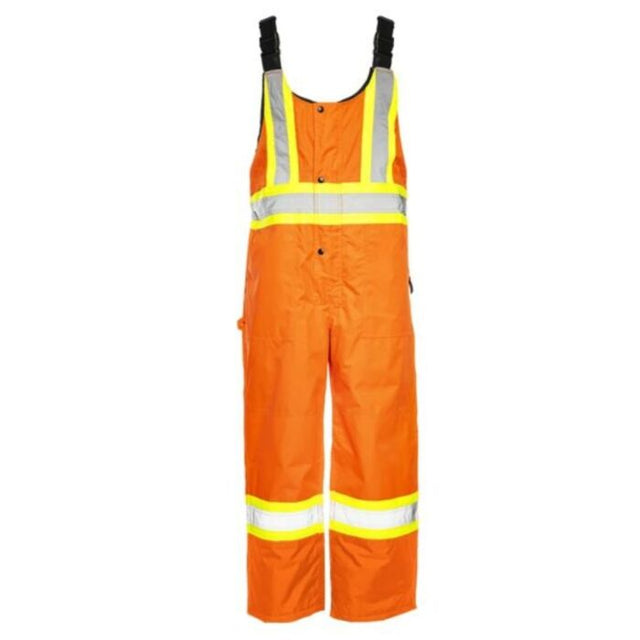 Winter Traffic Bib Overalls, 4" Refl. Tape, Orange, Medium- 1 Each