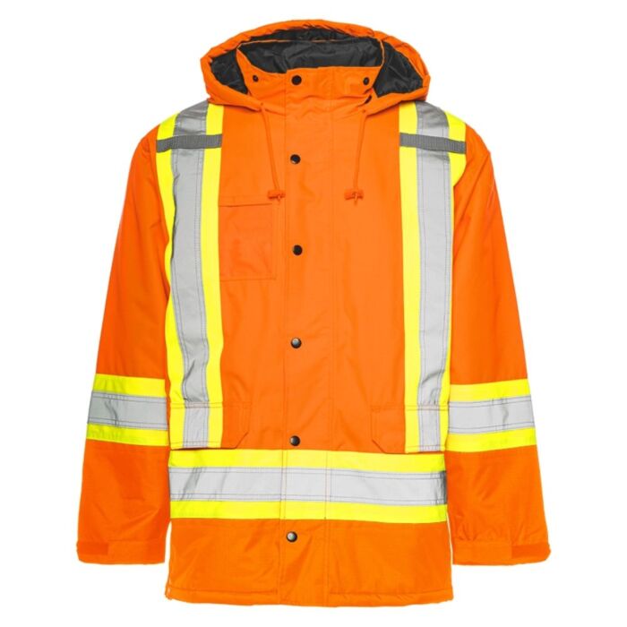 Winter Traffic Parka, 4" Reflective Tape, Orange, 3XL- 1 Each