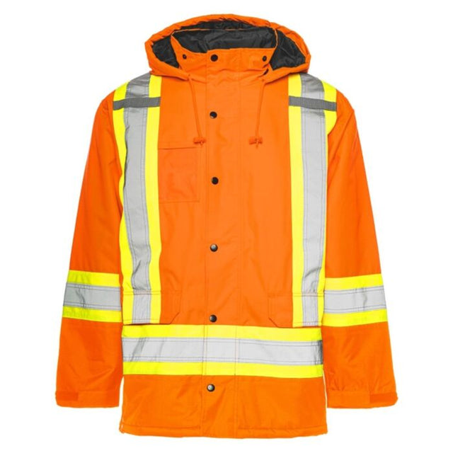 Winter Traffic Parka, 4" Reflective Tape, Orange, Medium- 1 Each
