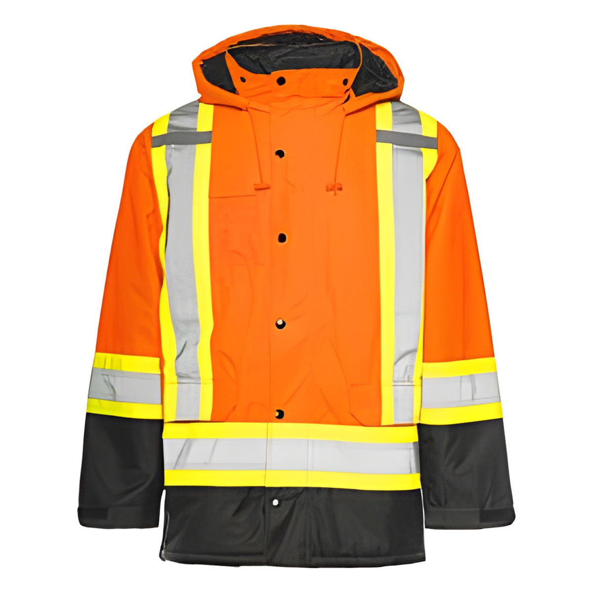 Winter Traffic Parka, 4" Reflective Tape, Orange / Black, X Large- 1 Each