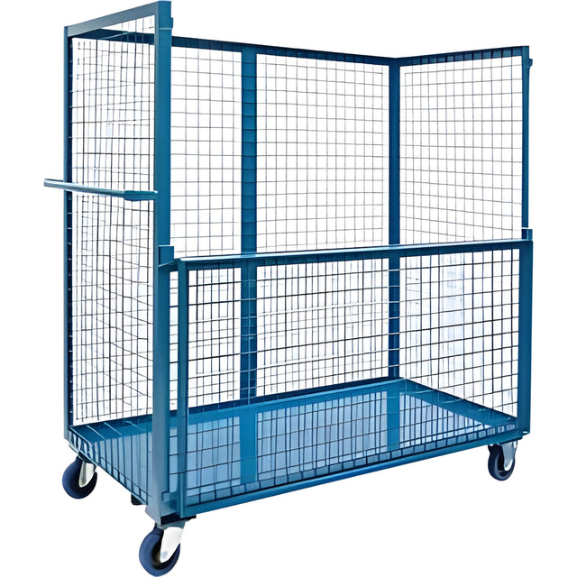 Wire Mesh Stock Trucks, Steel, 24" x 55" x 48", 1200 lbs. With drop gate