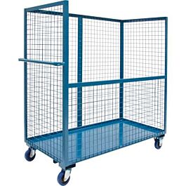 Wire Mesh Stock Trucks, Steel, 30" x 55" x 48", 1200 lbs. Without drop gate