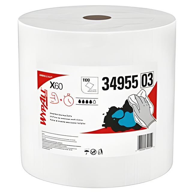 KC 34955 WypAll GeneralClean X60 Multi-Task Cleaning Cloths, White – 1,100 Sheets/Roll