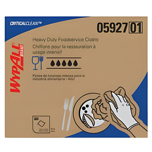 Wypall 05927 PowerClean X70 Medium Duty Cloth, Blue – 300 Sheets/Box
