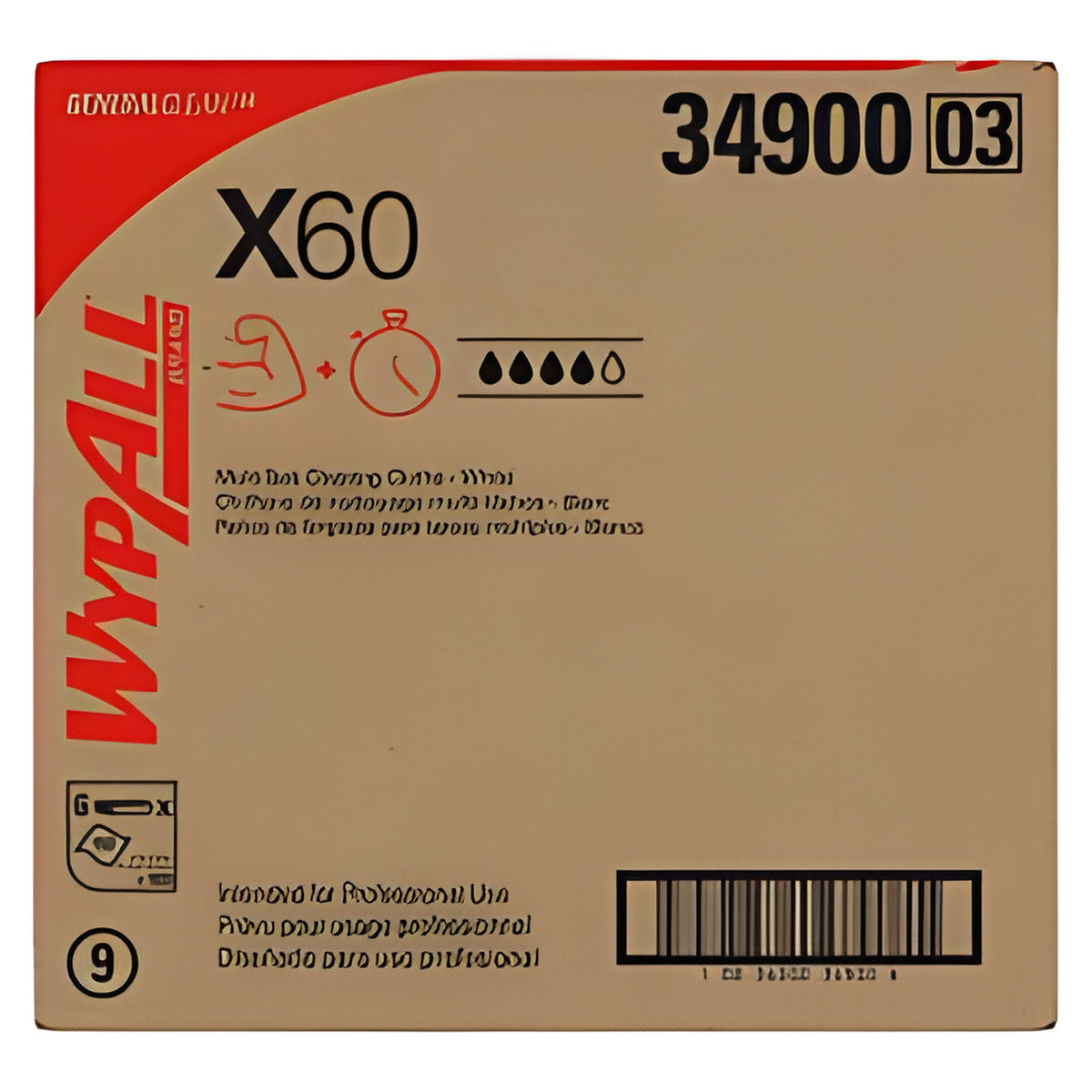 Wypall 34900 WypAll GeneralClean X60 Multi-Task Cleaning Cloths, White, 150 Sheets / Box- 6 Packs / Case
