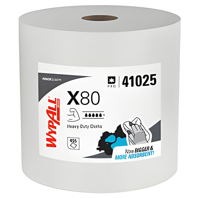 Wypall 41025 PowerClean X80 Heavy Duty Cloth, White – 475 Sheets/Roll