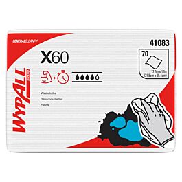 Wypall 41083 WypAll GeneralClean X60 Multi-Task Cleaning Cloths, White, 70 Sheets / Pack- 8 Packs / Case