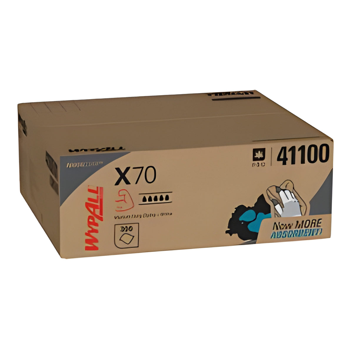 Wypall 41100 PowerClean X70 Medium Duty Cloth, White- 300 Sheets/ Box