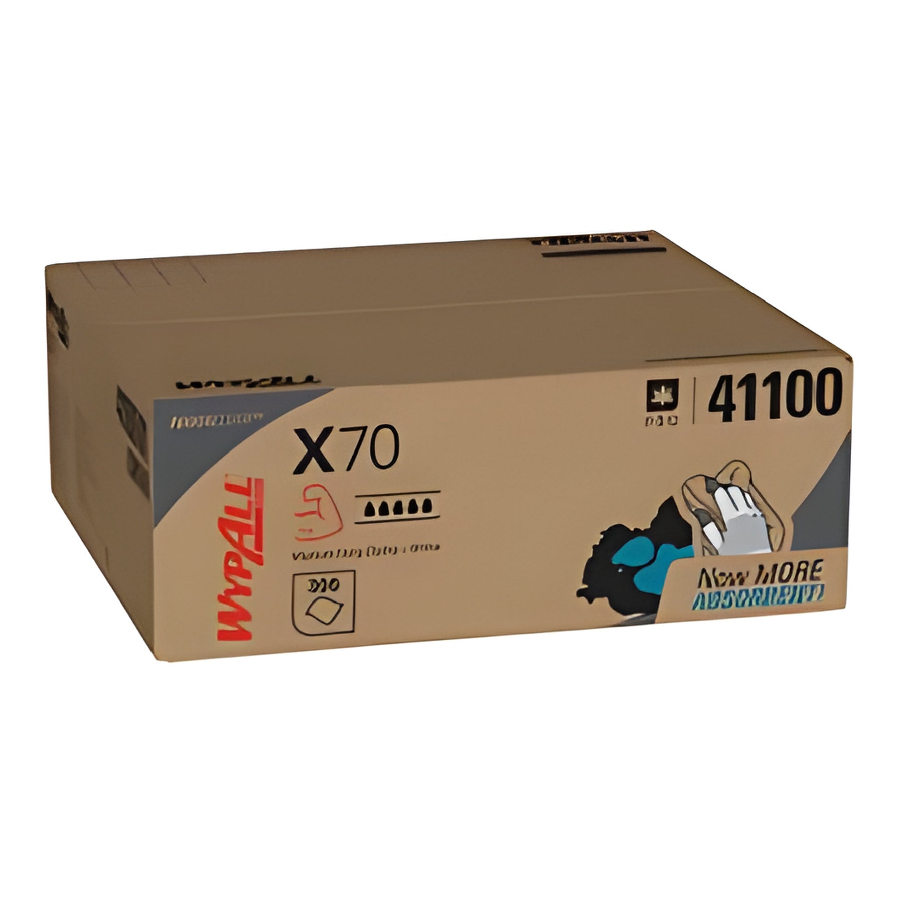 Wypall 41100 PowerClean X70 Medium Duty Cloth, White- 300 Sheets/ Box