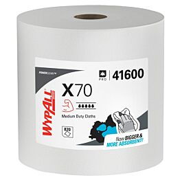 Wypall 41600 PowerClean X70 Medium Duty Cloth, White- 870 Sheets / Roll