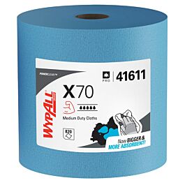Wypall 41611 PowerClean X70 Medium Duty Cloth, Blue- 870 Sheets / Roll