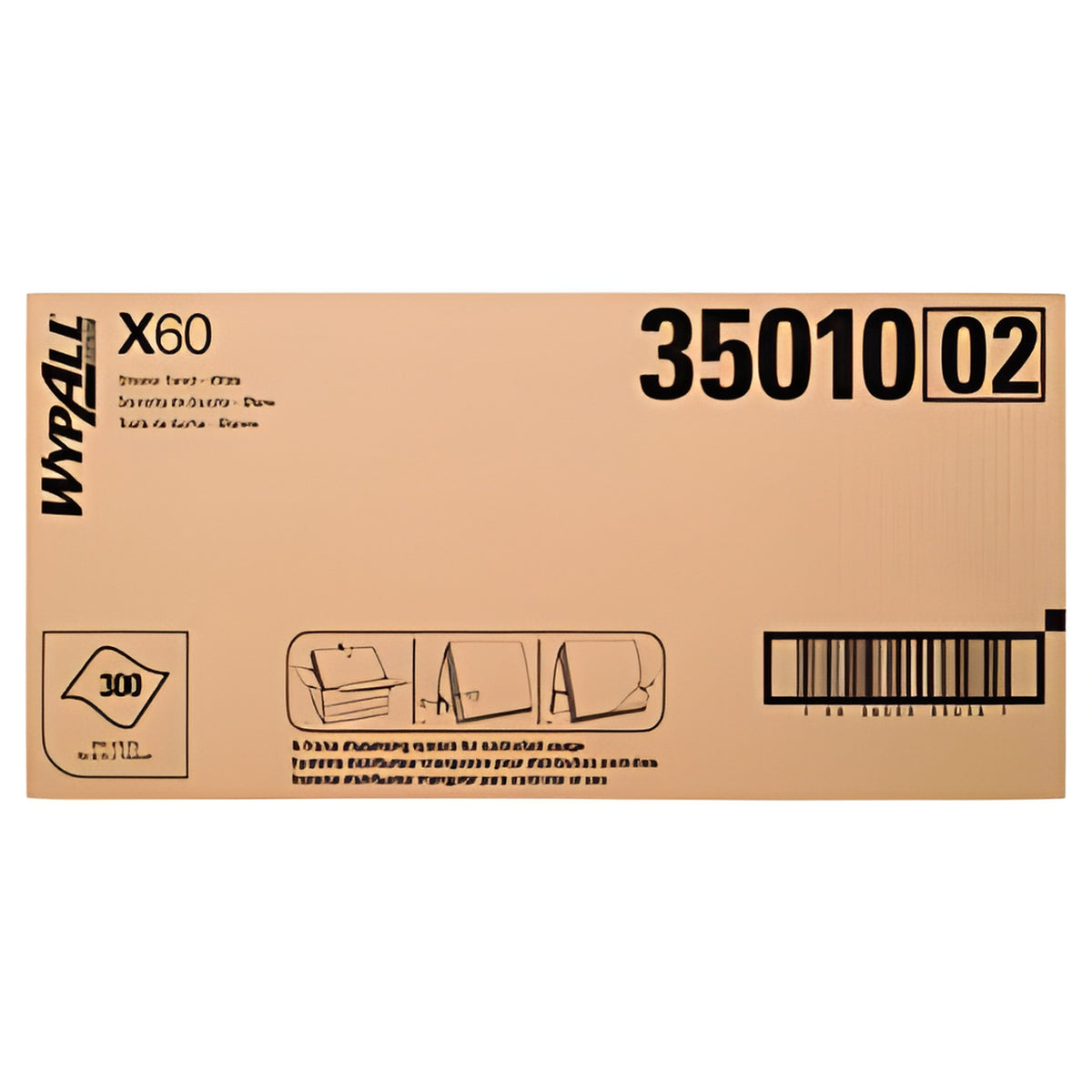 Wypall 35010 WypAll GeneralClean X60 Multi-Task Cleaning Cloths, White, 100 Sheets / Unit- 3 Units / Case