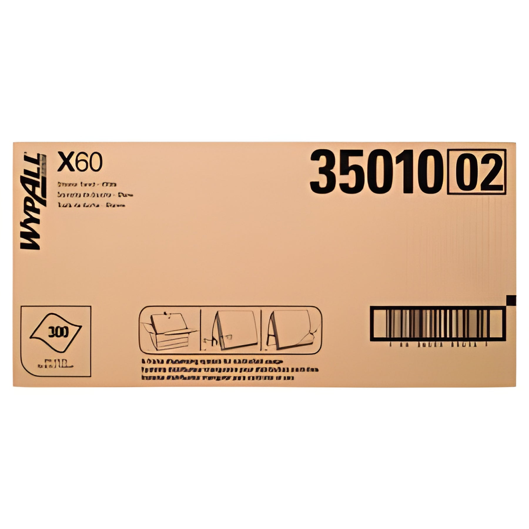 Wypall 35010 WypAll GeneralClean X60 Multi-Task Cleaning Cloths, White, 100 Sheets / Unit- 3 Units / Case