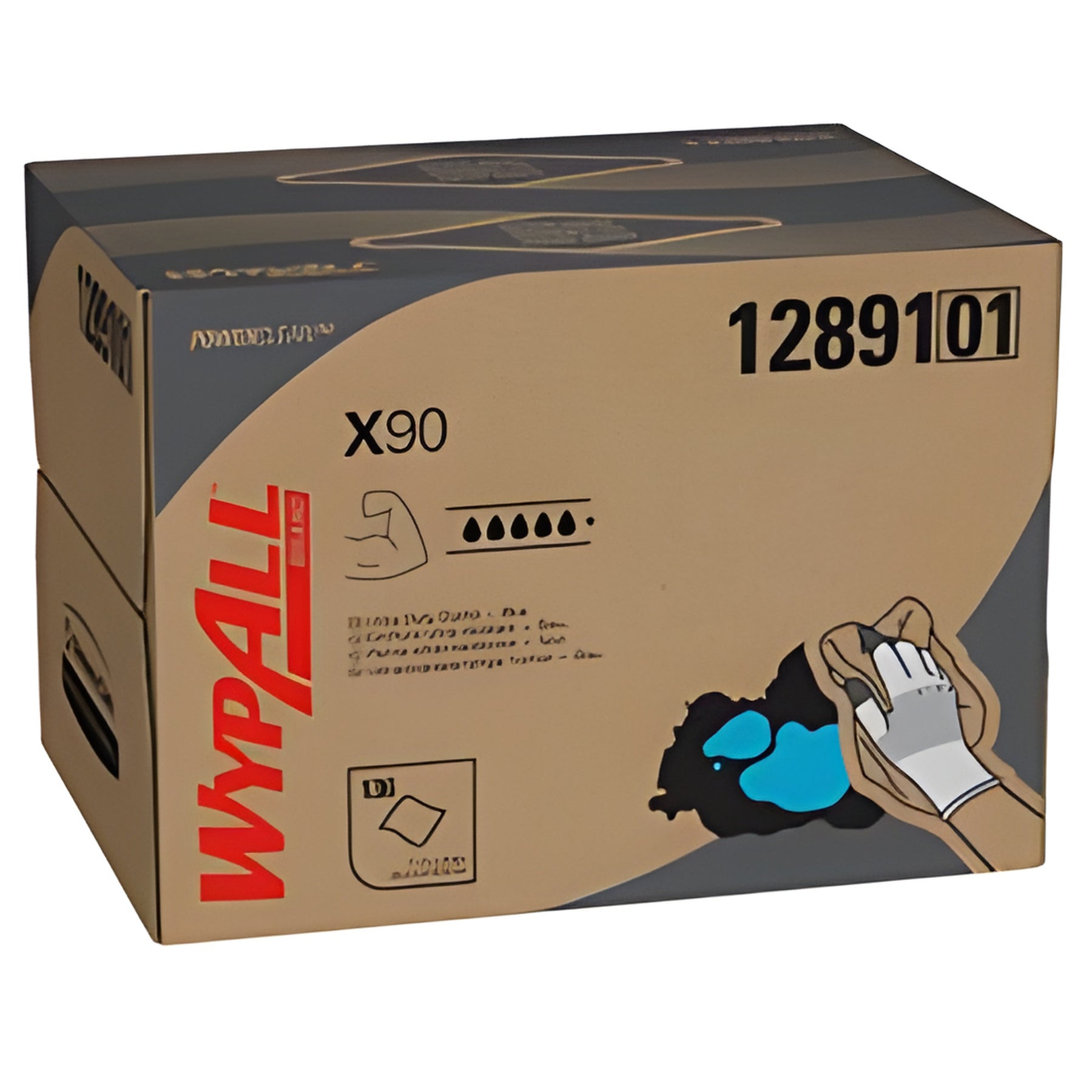 Wypall 12891 PowerClean X90 Ulta Duty Cloth, Blue- 136 Sheets /Box