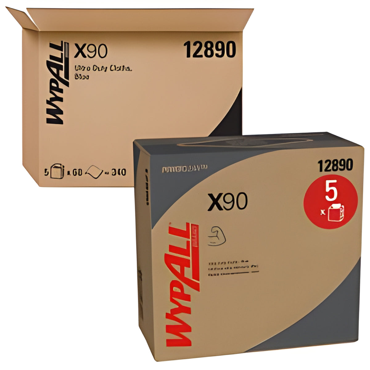 Wypall 12890 PowerClean X90 Ulta Duty Cloth, Blue, 68 Sheets / Box- 5 Boxes / Case