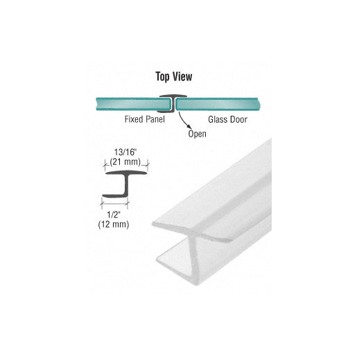 CRL Y-Jamb Seal with Soft Leg for 3/8" Glass – flexible vinyl seal for shower door edge protection and water containment
