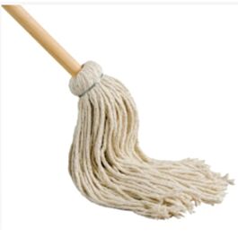 Yacht Mop, Cotton, 16 oz, 54" Wood Handle- 12 / Case