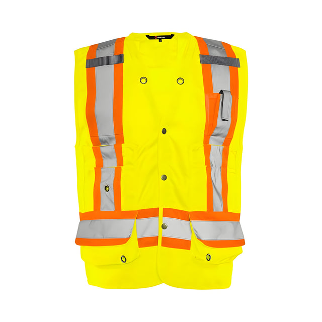 Deluxe Surveyor Vest, 4" Refl. Tape, Yellow, 2XL