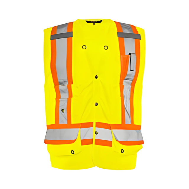 Deluxe Surveyor Vest, 4" Refl. Tape, Yellow, Large