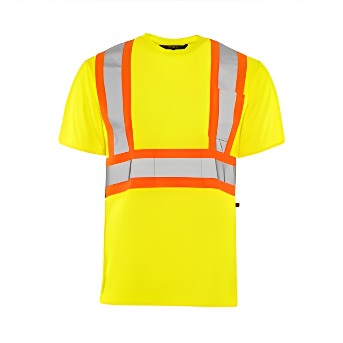 Short Sleeved Traffic T-Shirt, Polyester, Yellow, 4" Reflective Tape, 4X Large- 1 Each