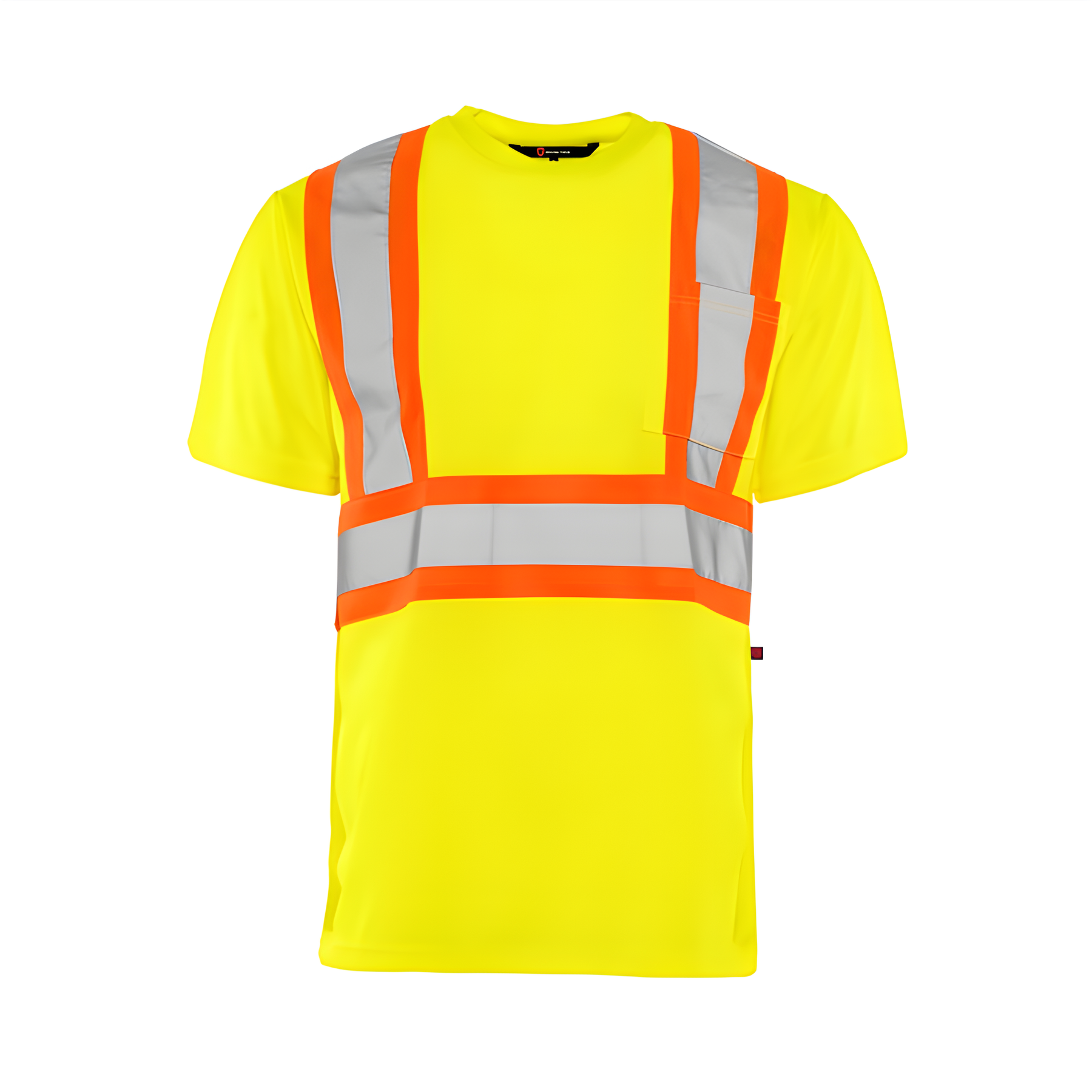Short Sleeved Traffic T-Shirt, Cotton, Yellow, 4" Reflective Tape, Large- 1 Each