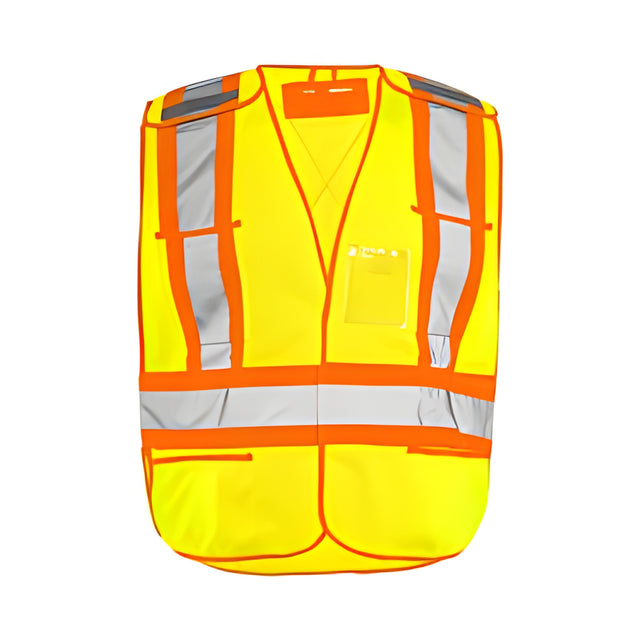 Traffic Vest, Universal 5 Pt. Solid, Tearaway, Yellow