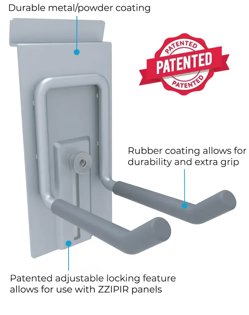 Grey PVC Slatwall Hook Kit | 10 & 20 Piece Options | Comtrad - PVC slatwall hook kit for compatible wall storage systems - CW20-K