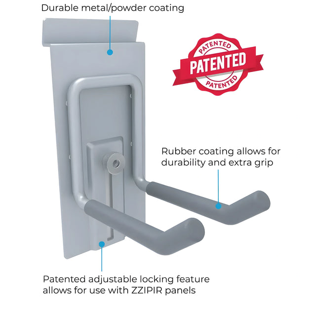 Grey PVC Slatwall Hook Kit | 10 & 20 Piece Options | Comtrad, PVC slatwall hook kit for compatible wall storage systems - Pack of 20