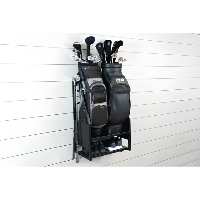 Grey PVC Slatwall Sports Storage Kit – 16 Pieces | Comtrad, PVC slatwall sports storage kit for compatible wall storage systems - Pack of 16