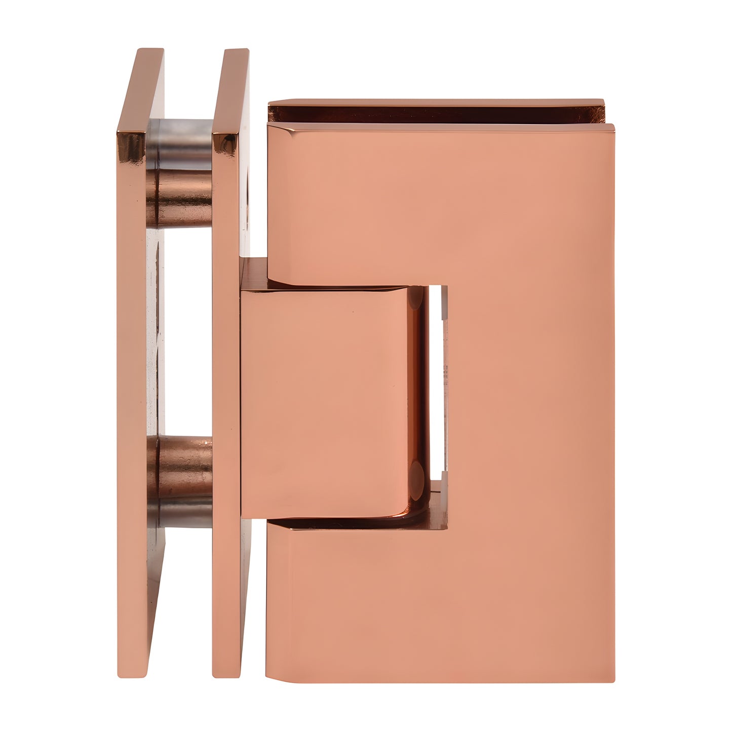 CRL Vienna V1E092RG rose-gold solid brass 90 glass-to-glass shower hinge, square edges for 10-12mm glass.