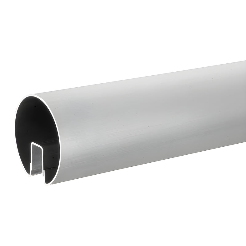 GR35BS brushed stainless steel cap rail with internal welded channel, oval profile for 12-16mm glass