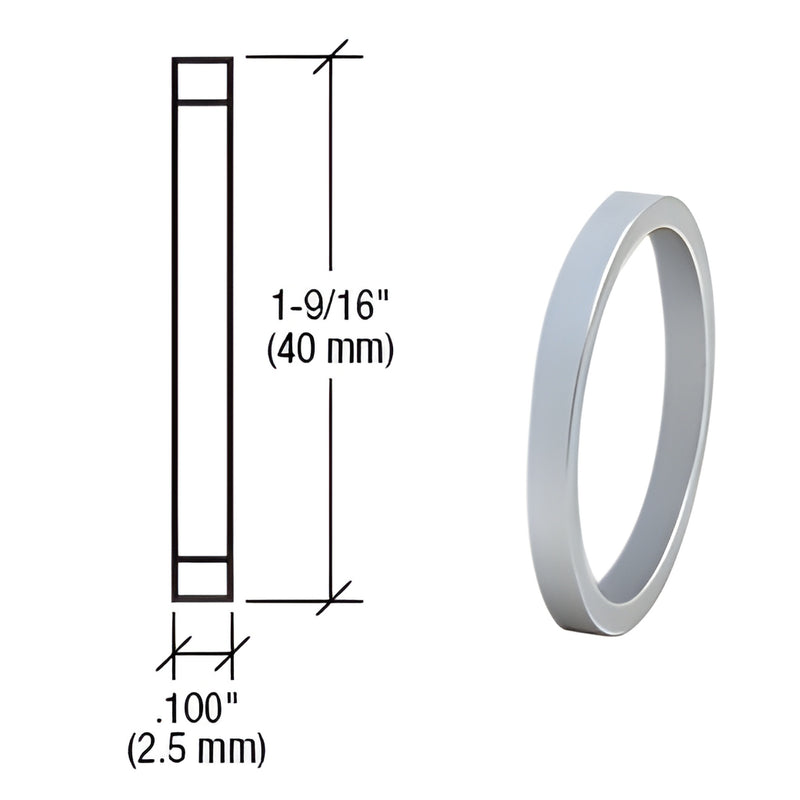 DRA100BS brushed stainless steel mortise cylinder ring, 1-9/16" (40 mm) dia, 0.100" (2.5 mm) thick.