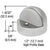 CRL Satin Chrome Floor-Mounted High-Profile Dome Door Stop 3/8" Base