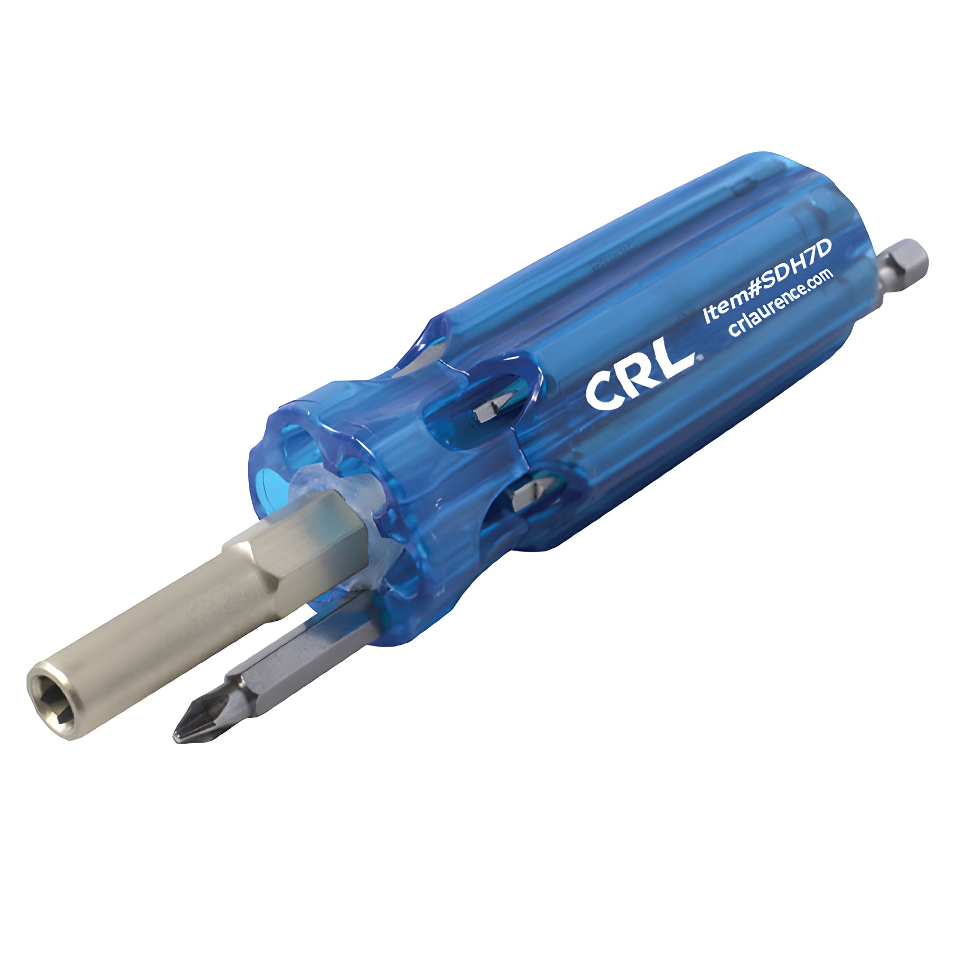 CRL SDH7D compact blue multi-bit shower door hardware driver with 7 bits (hex, Phillips, slotted)