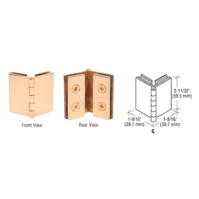 CRL Brass Double Glass-to-Glass 90 Degree Return Hinge