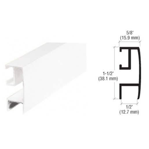 CRL White Rectangular Mirror Frame Extrusion - Sleek, Modern Design for Custom Mirrors