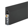 Matte black Fallbrook applied drop-down door seal (SKU FBADSMBL), adjustable up to 5/8 inch, retrofit kit with end caps.