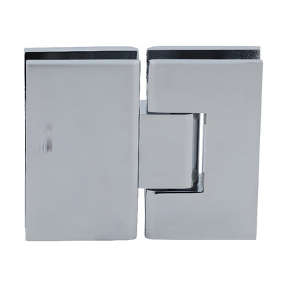 CRL Vienna V1E180CH polished chrome glass-to-glass shower hinge, square brass design for 3/8-1/2" tempered glass
