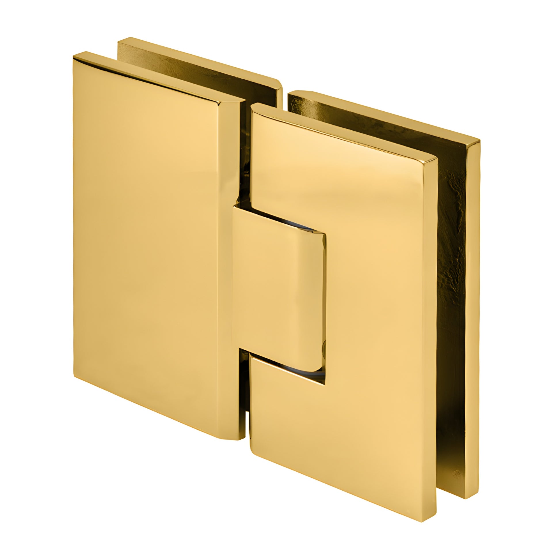 VCT180ULBR Victoria 180 square brass frameless shower door hinge, unlacquered brass finish for 3/8-1/2 glass